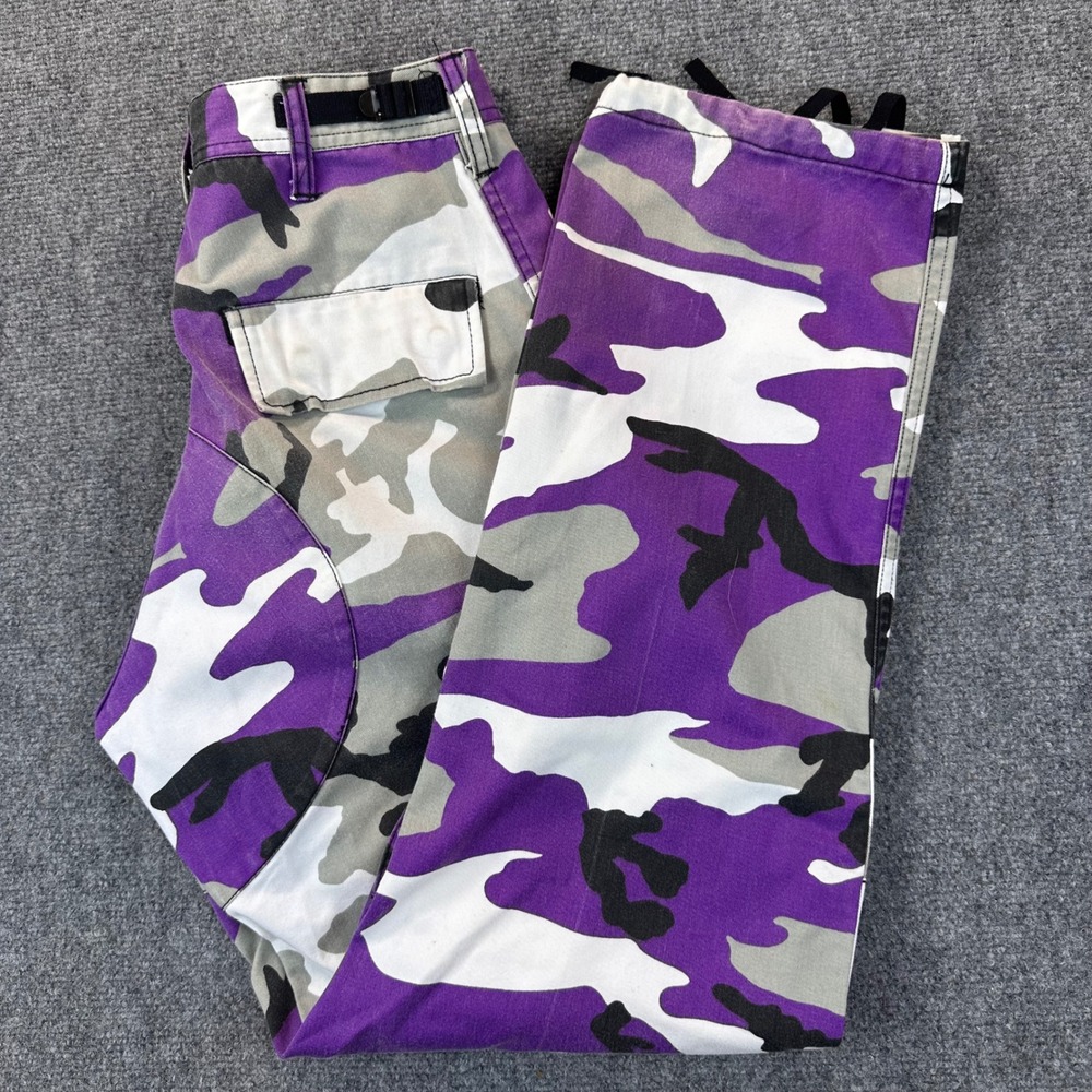 ROTHCO BDU‎ Cargo Pants Mens S Reg Purple Camo Military Tactical Casual Outdoors